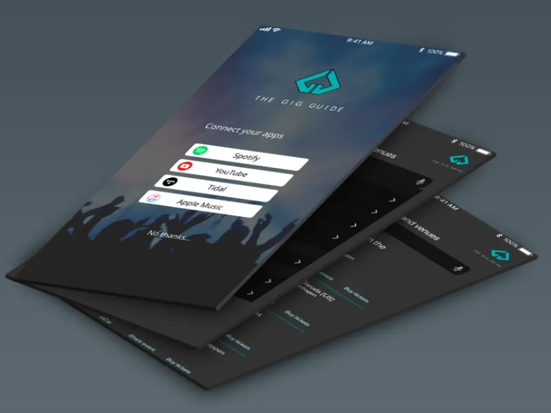 The Gig Guide app prototype